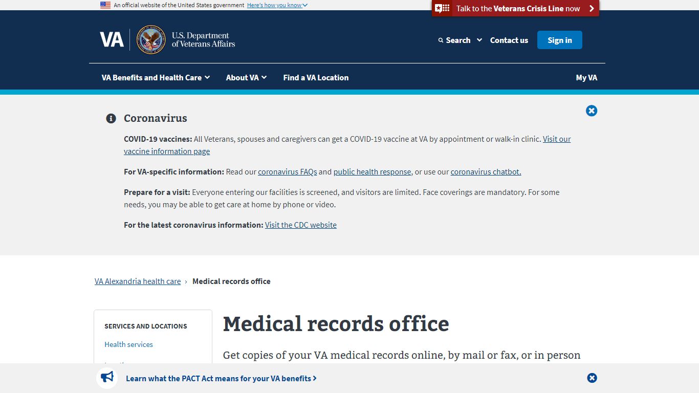 Medical Records Office | VA Alexandria Health Care | Veterans Affairs